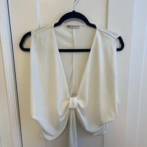 zara low neck flowy top